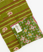 Kantha quilt throw featuring traditional kantha hand stitching