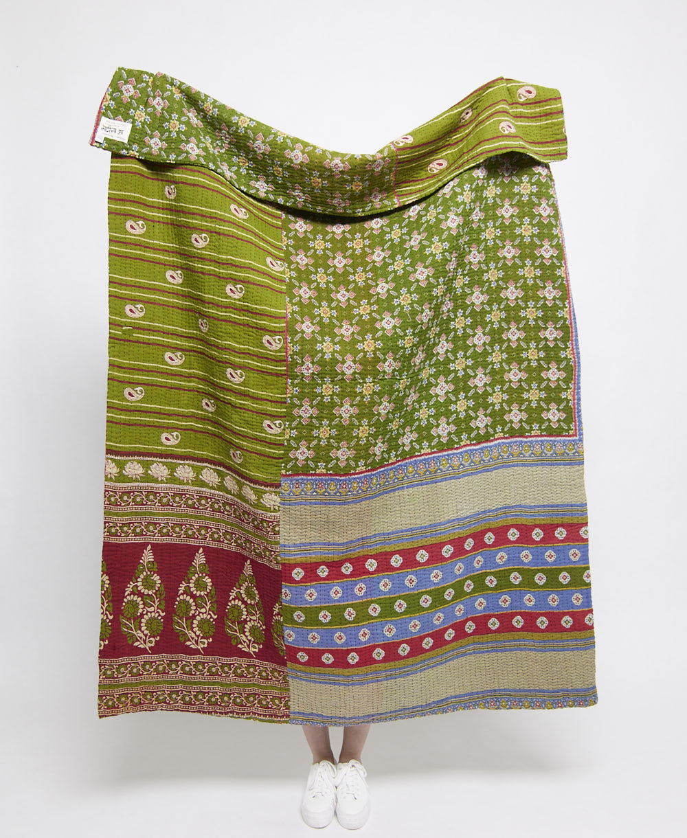 Artisan made kantha quilt throw  