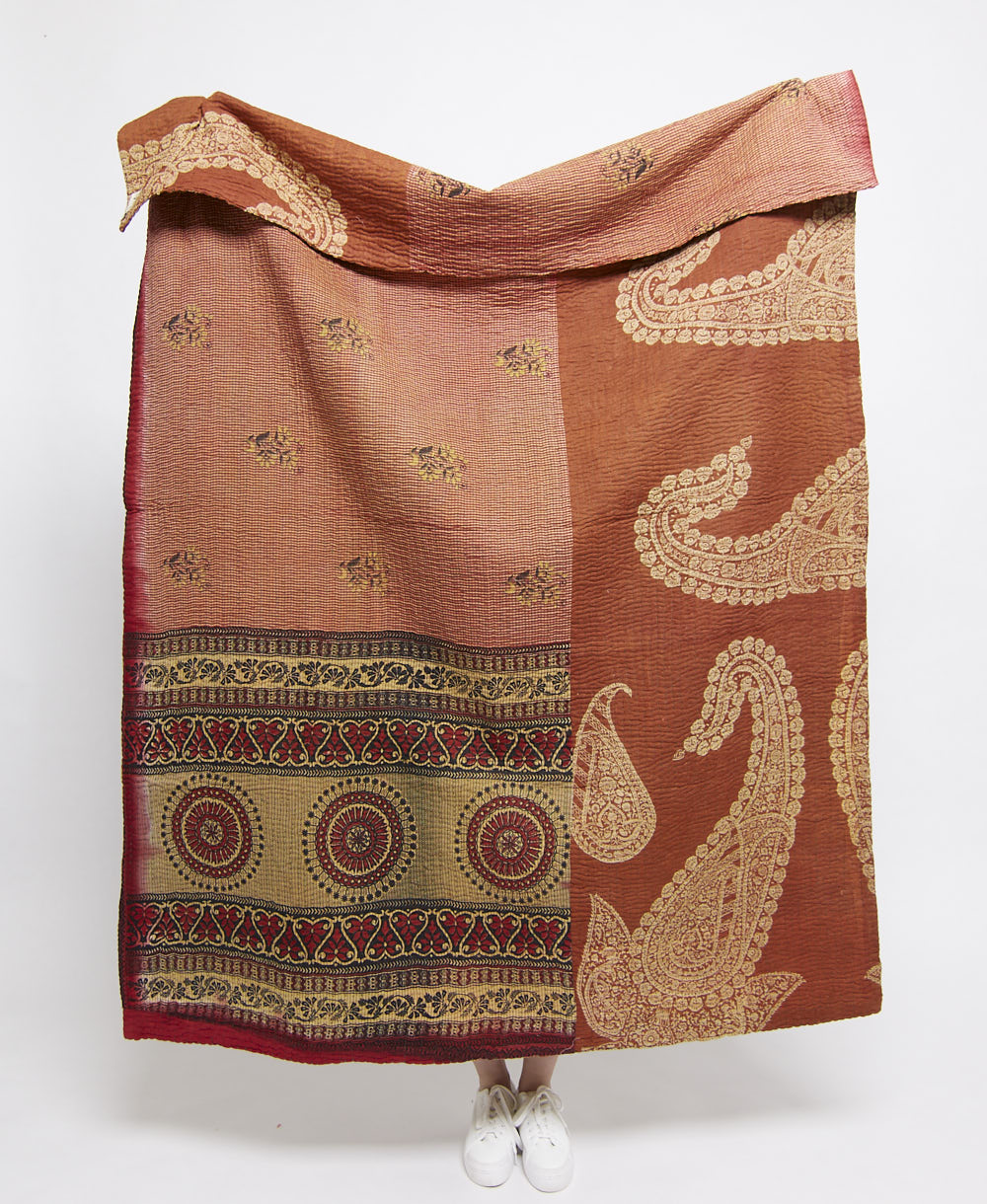 Artisan made kantha quilt throw  