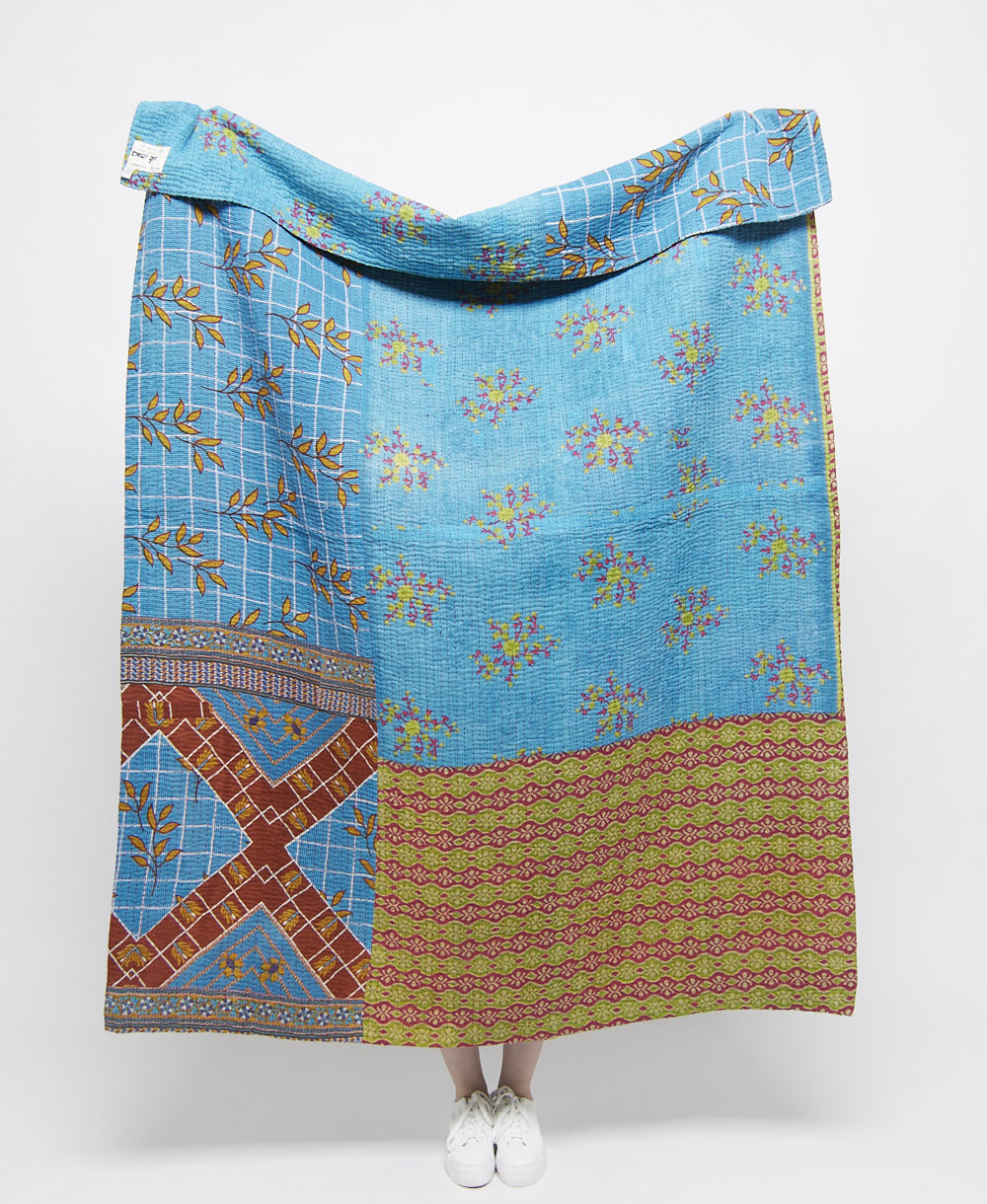 Artisan made kantha quilt throw  