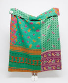 Artisan made kantha quilt throw  
