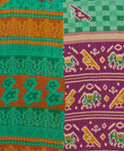 Kantha quilt throw made of recycled vintage saris