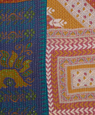 Kantha quilt throw made of recycled vintage saris