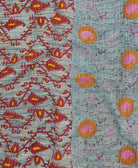 Kantha quilt throw made of recycled vintage saris