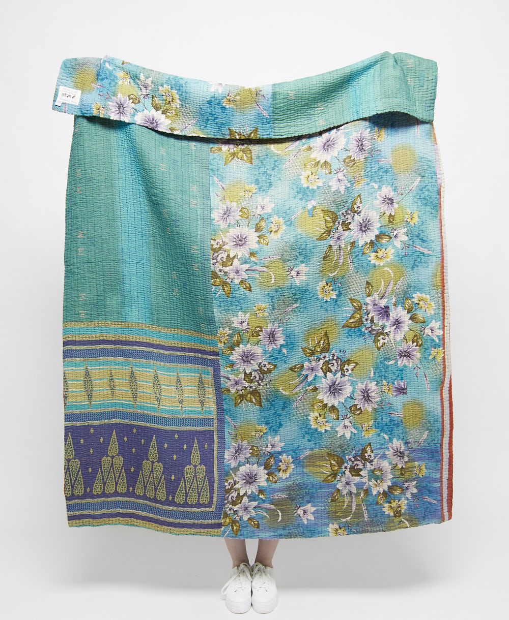 Artisan made kantha quilt throw  