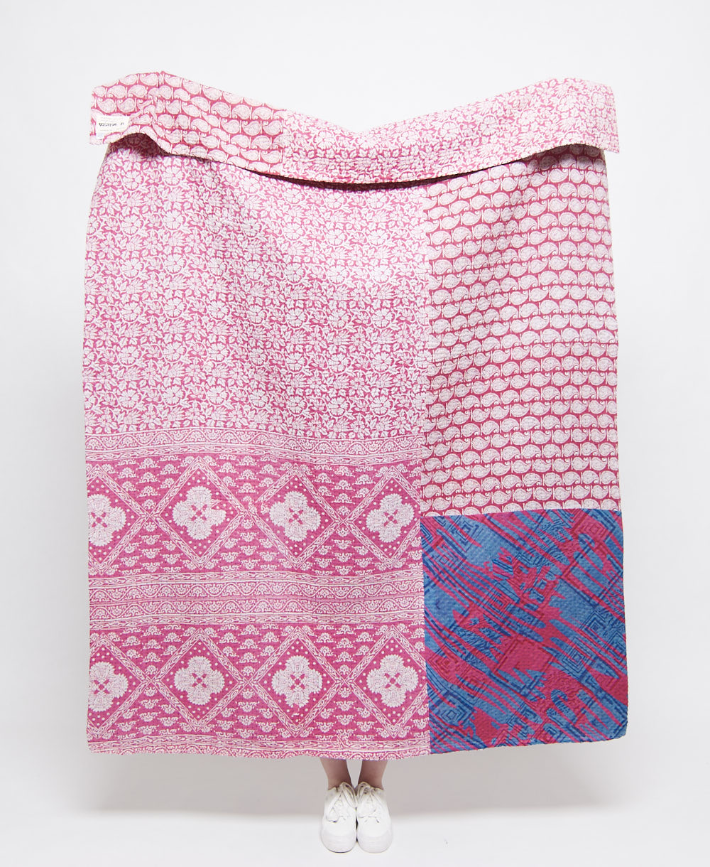 Artisan made kantha quilt throw  