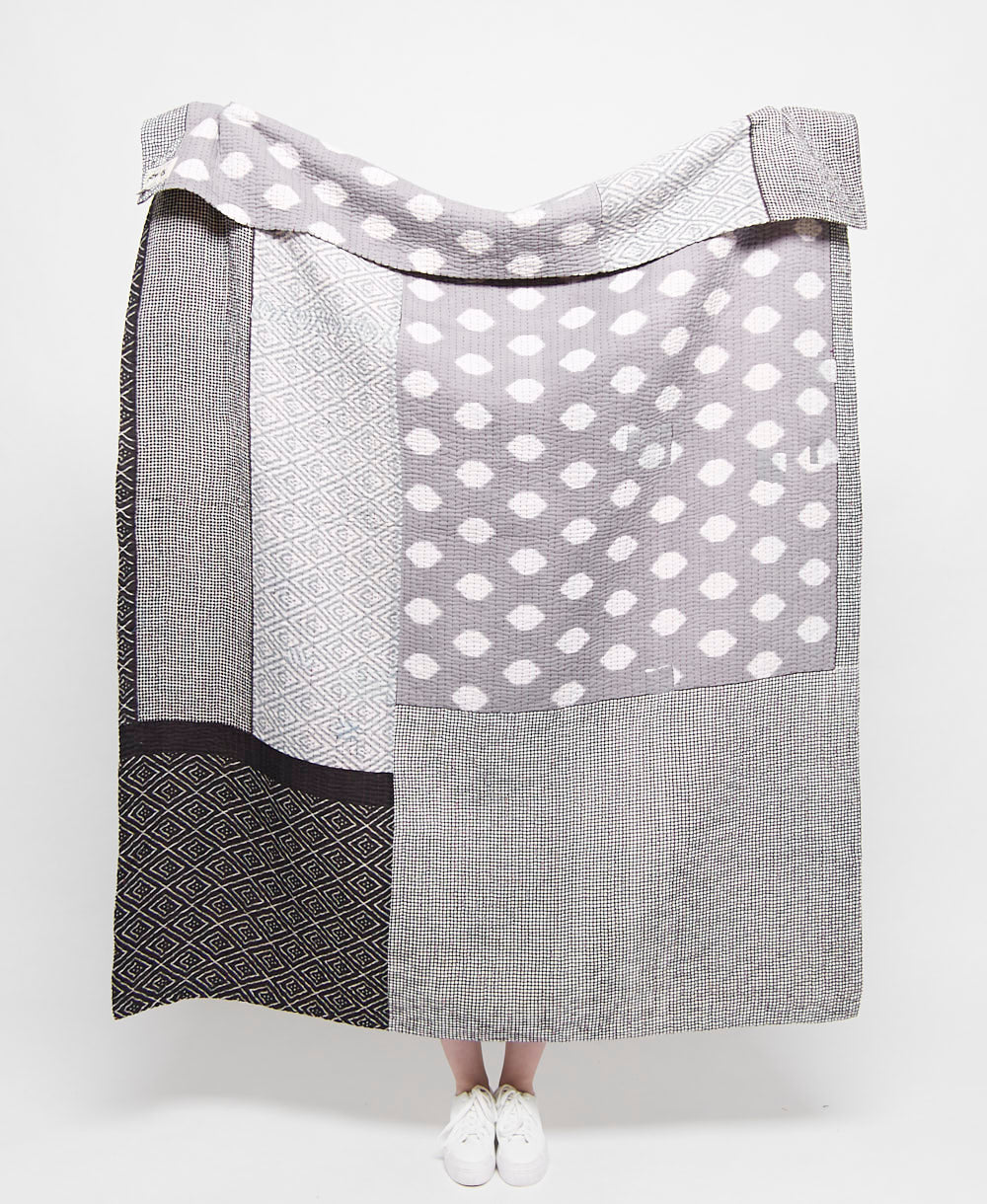 Artisan made kantha quilt throw  