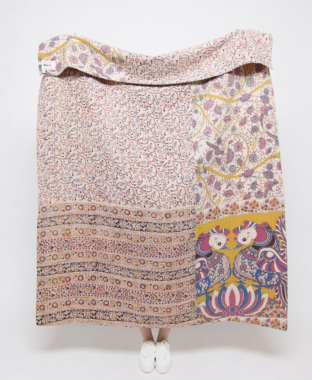 artisan made kantha quilt throw  