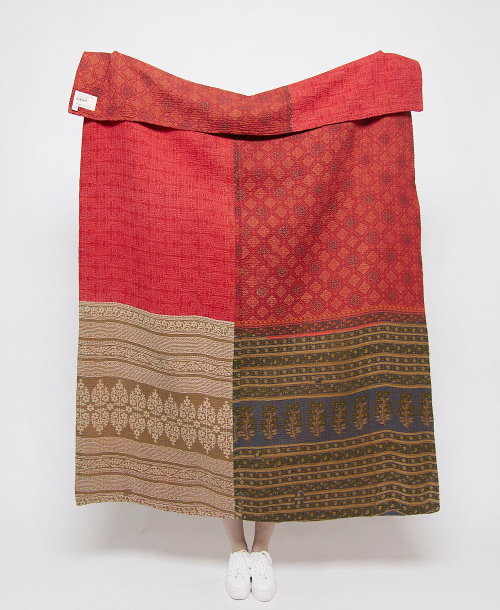 artisan made kantha quilt throw  