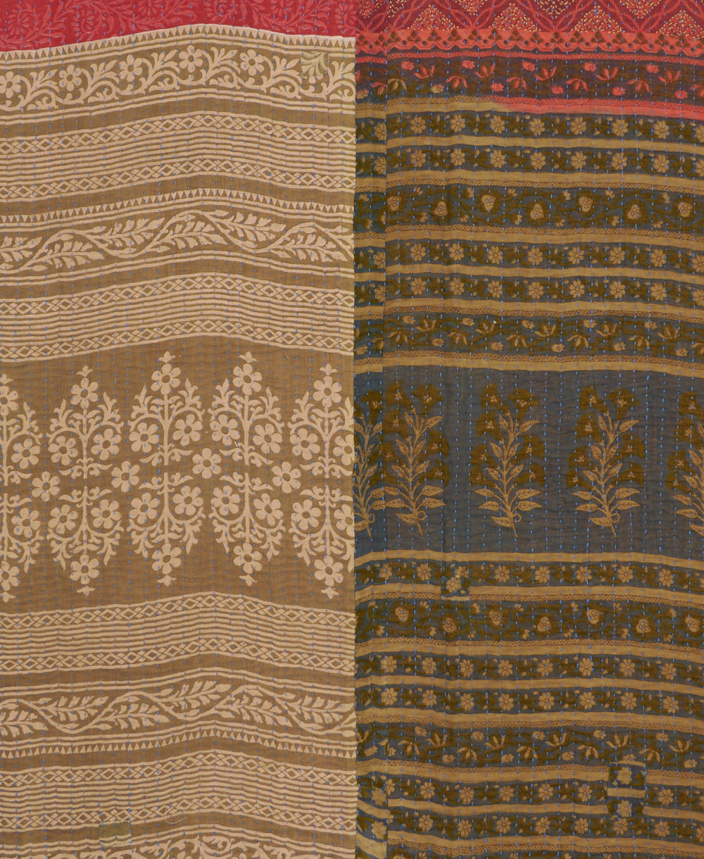 kantha quilt throw made of recycled vintage saris