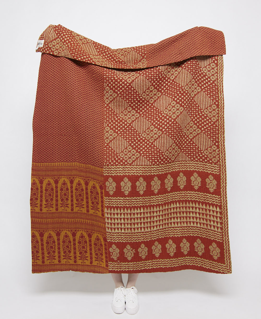 artisan made kantha quilt throw  