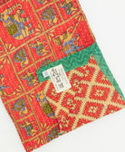 Kantha quilt throw featuring traditional kantha hand stitching