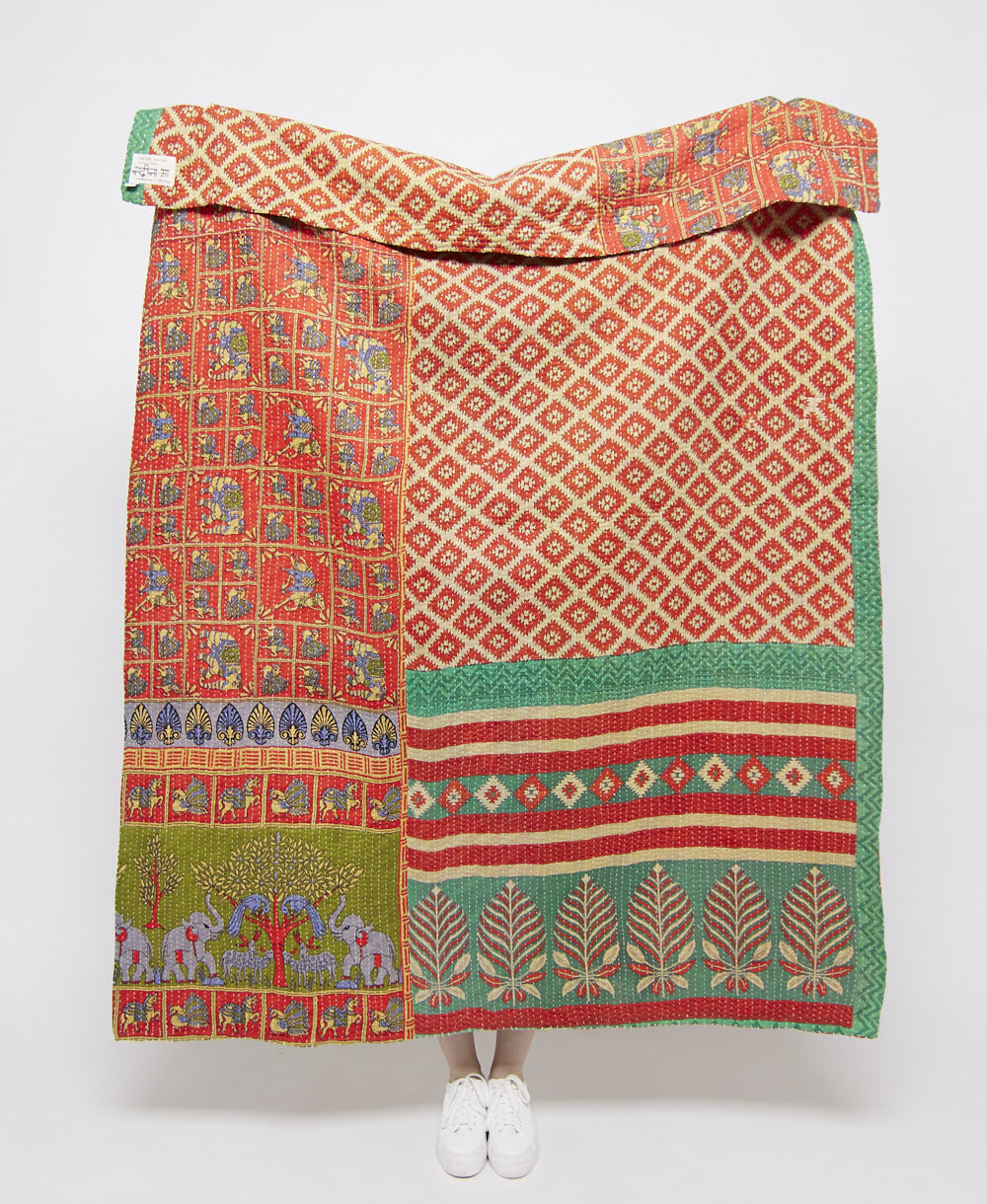 artisan made kantha quilt throw  