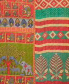 kantha quilt throw made of recycled vintage saris