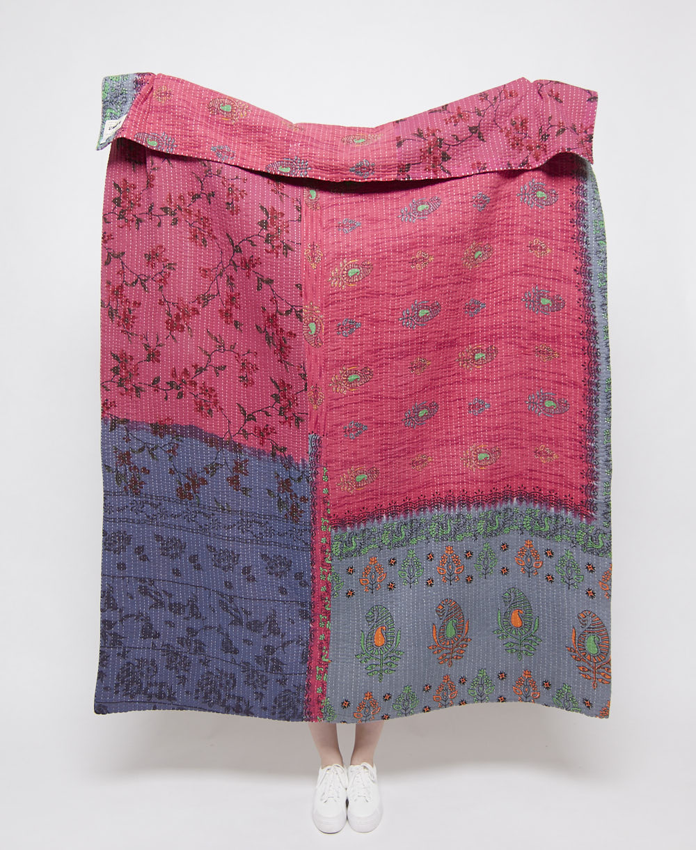 artisan made kantha quilt throw  