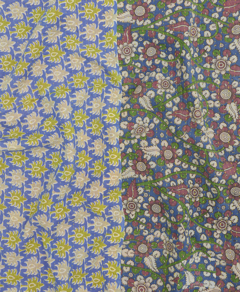 kantha quilt throw made of recycled vintage saris