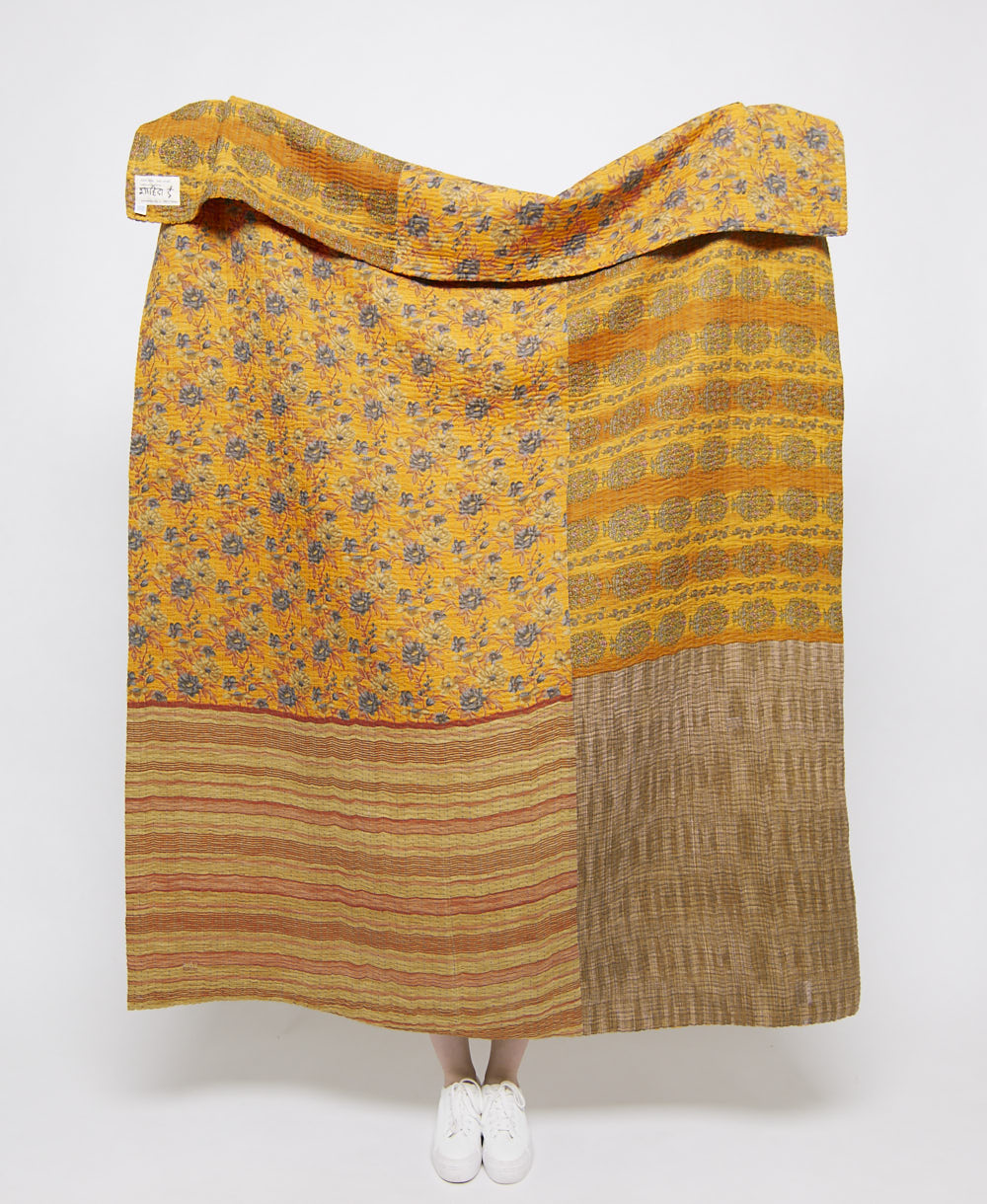 artisan made kantha quilt throw  