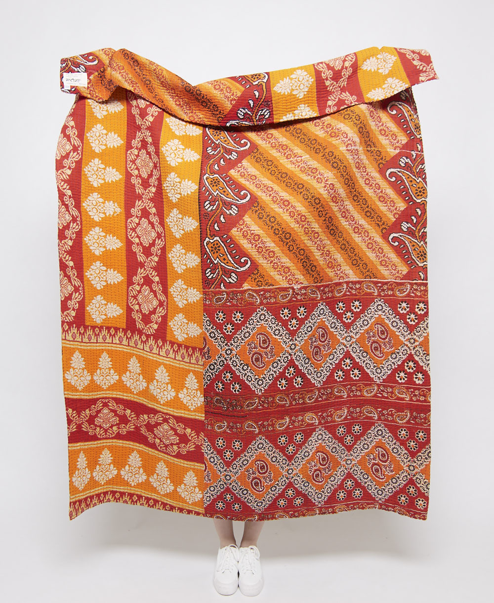 artisan made kantha quilt throw  