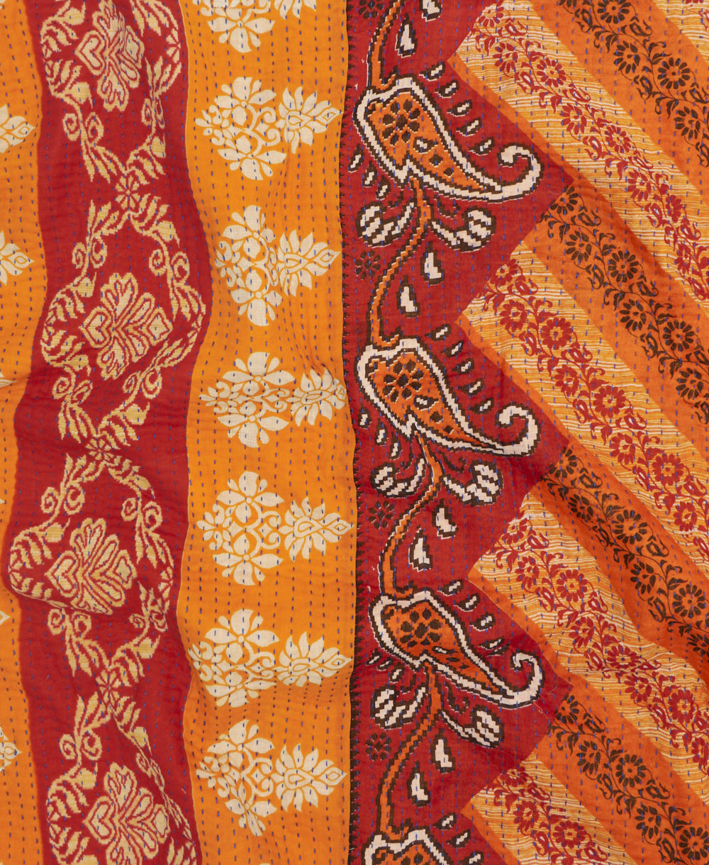 kantha quilt throw made of recycled vintage saris
