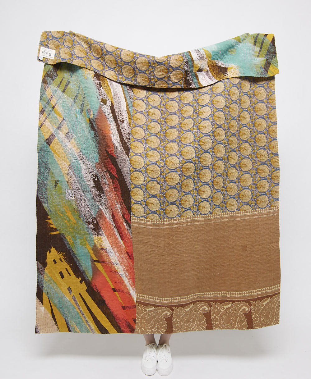 artisan made kantha quilt throw  