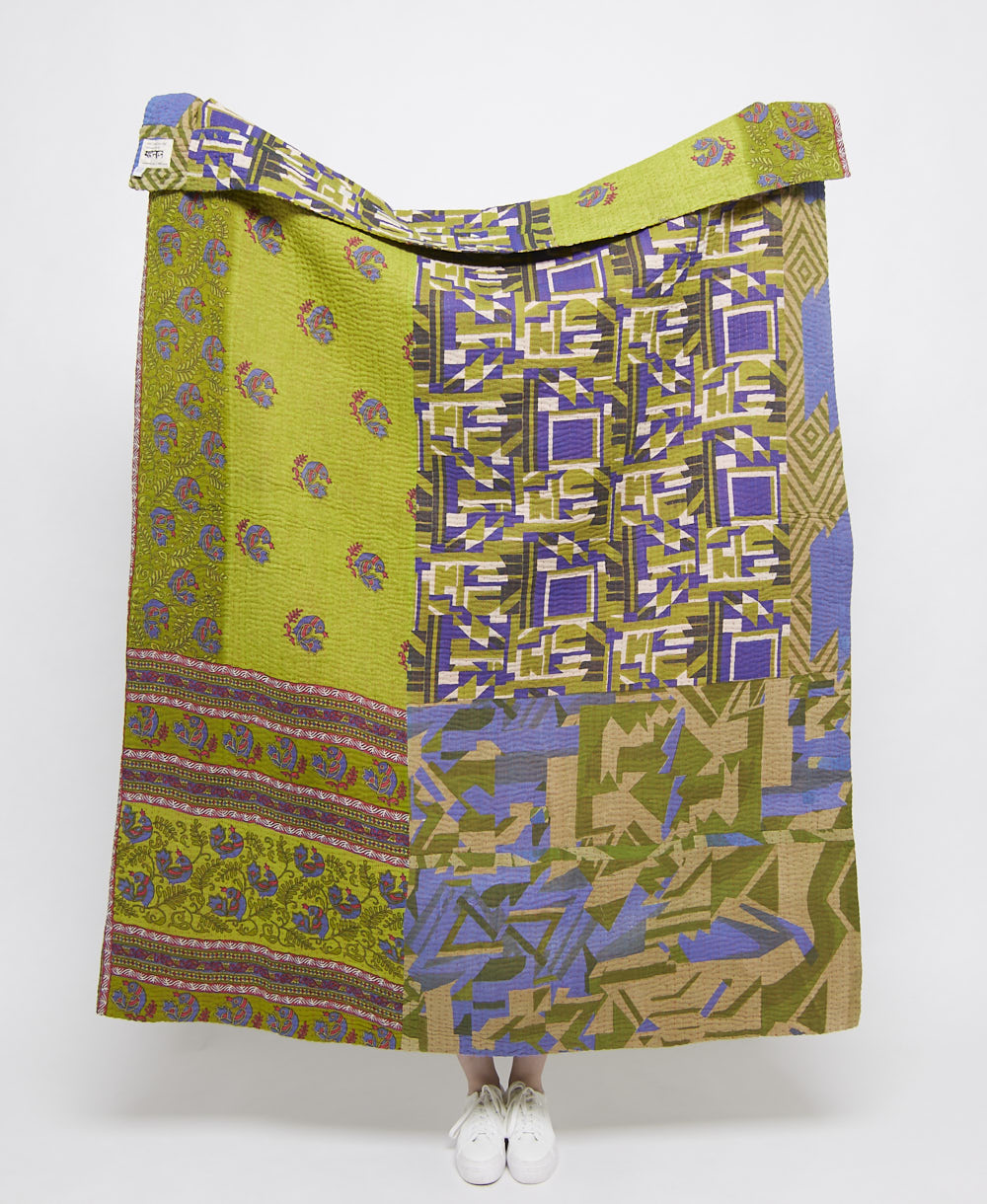 artisan made kantha quilt throw  