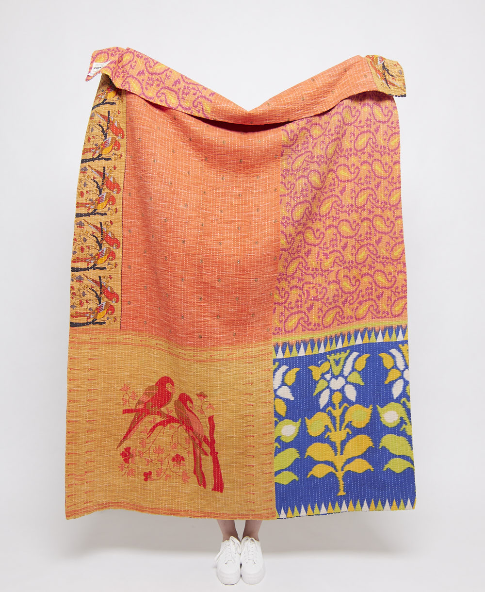 artisan made kantha quilt throw  