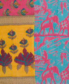 kantha quilt throw made of recycled vintage saris
