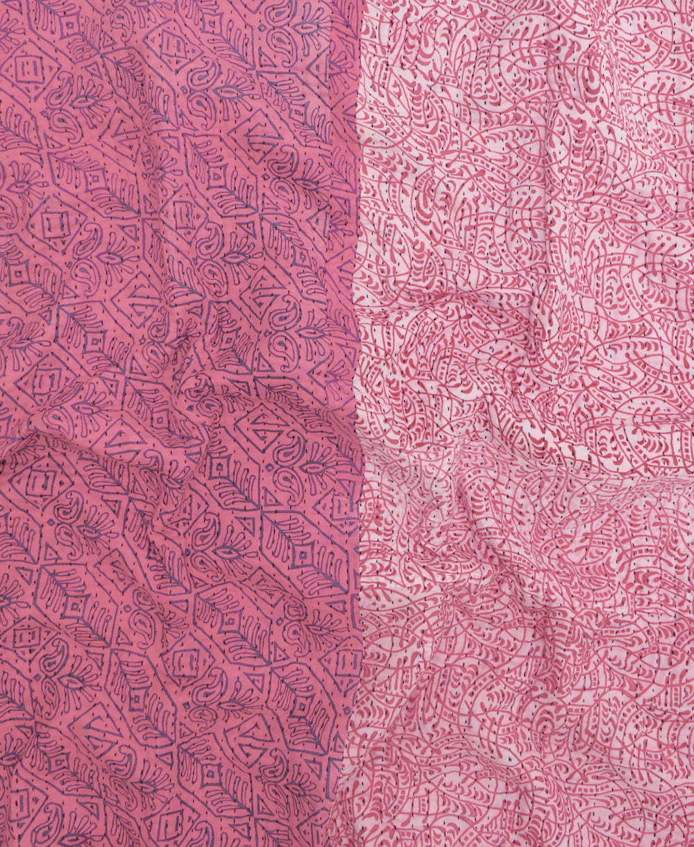 kantha quilt throw made of recycled vintage saris