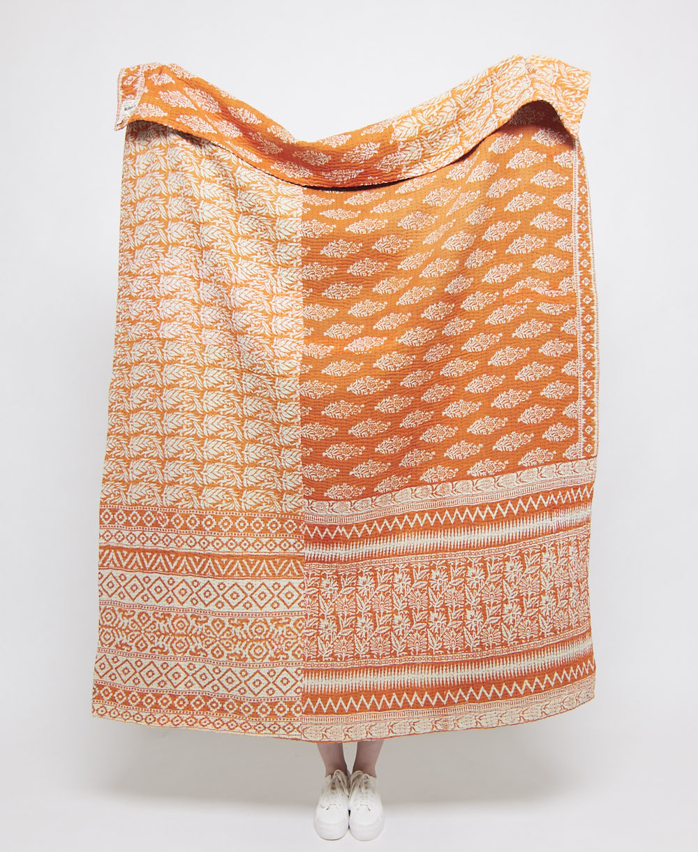 artisan made kantha quilt throw  