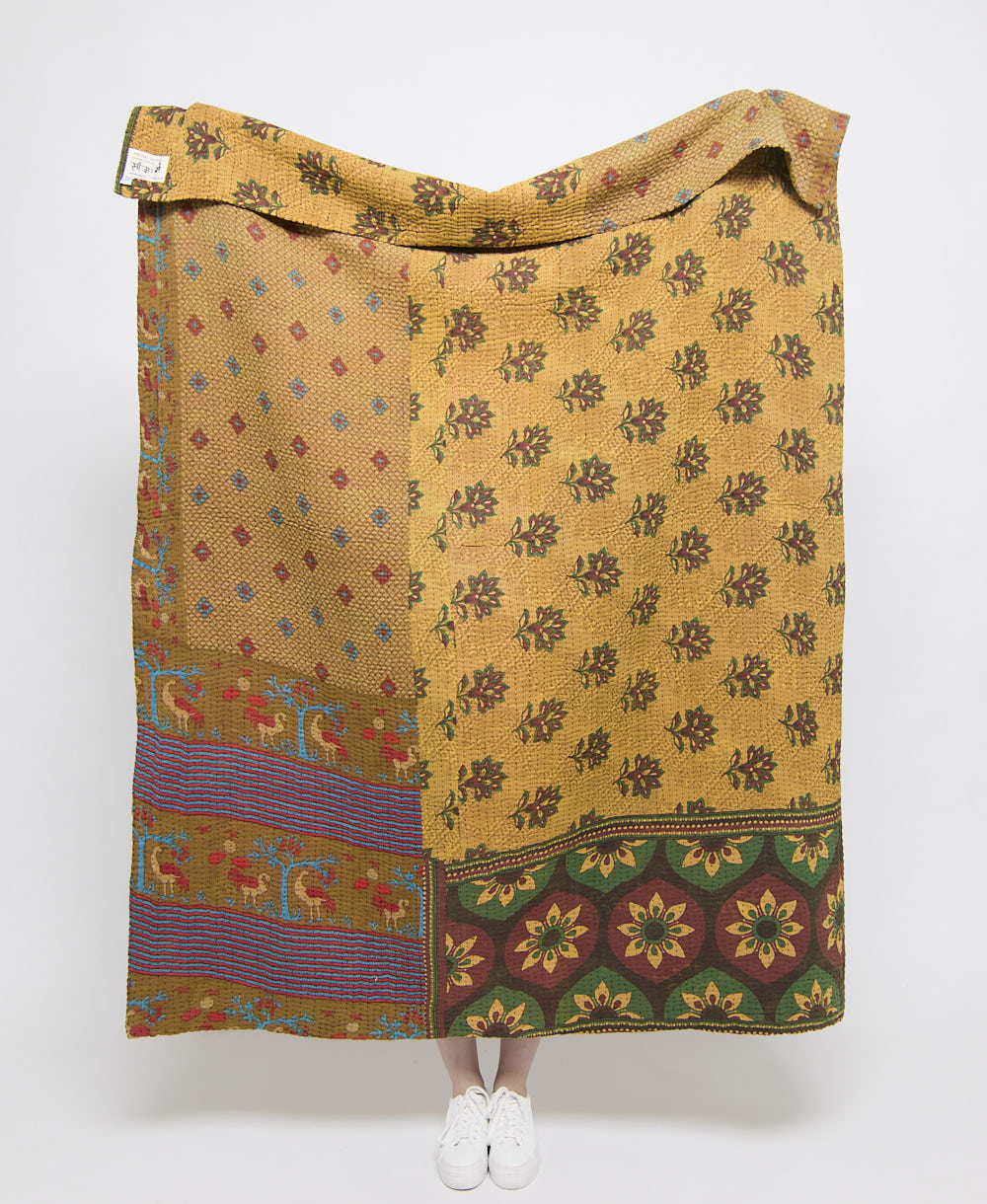 artisan made kantha quilt throw  