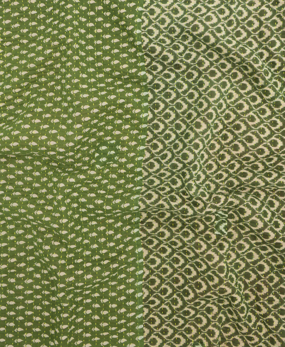 kantha quilt throw made of recycled vintage saris