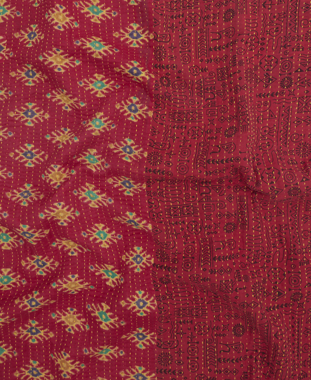 kantha quilt throw made of recycled vintage saris