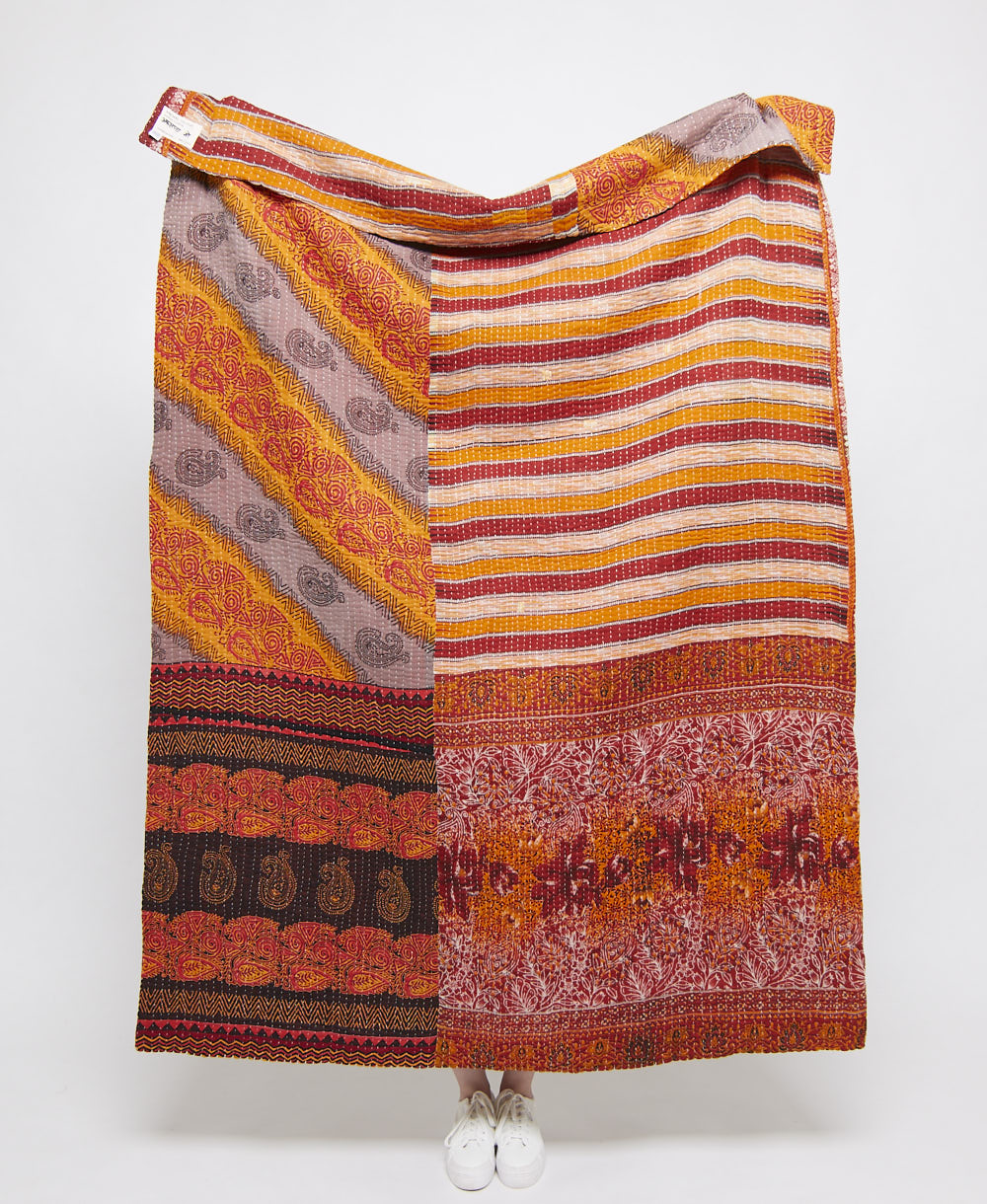 artisan made kantha quilt throw  
