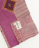 kantha quilt throw featuring traditional kantha hand stitching