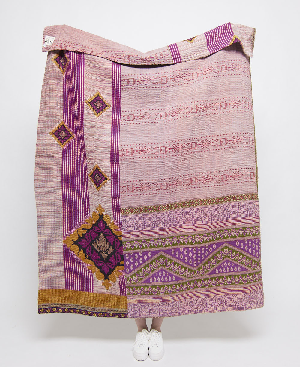 artisan made kantha quilt throw  