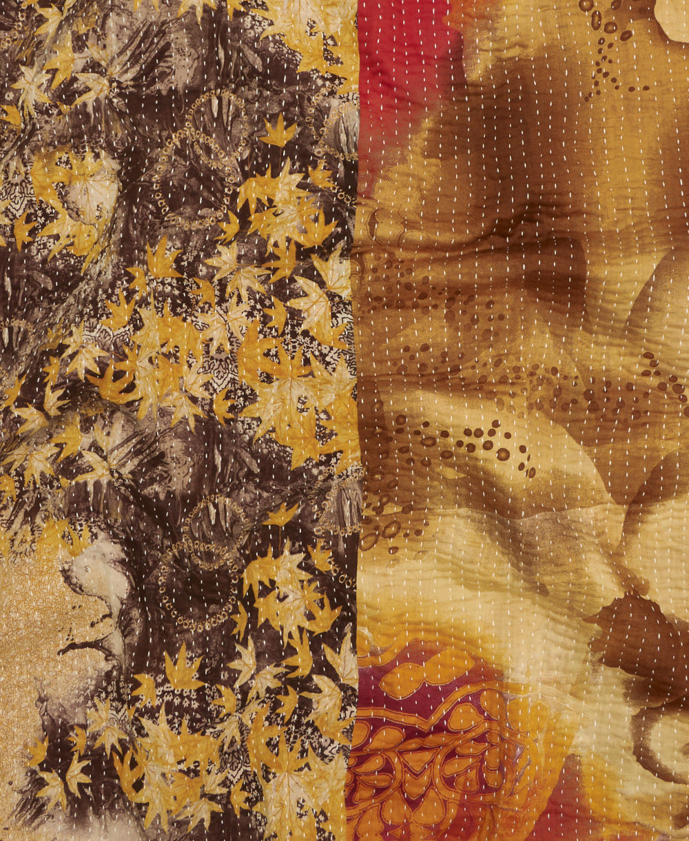 kantha quilt throw made of recycled vintage saris
