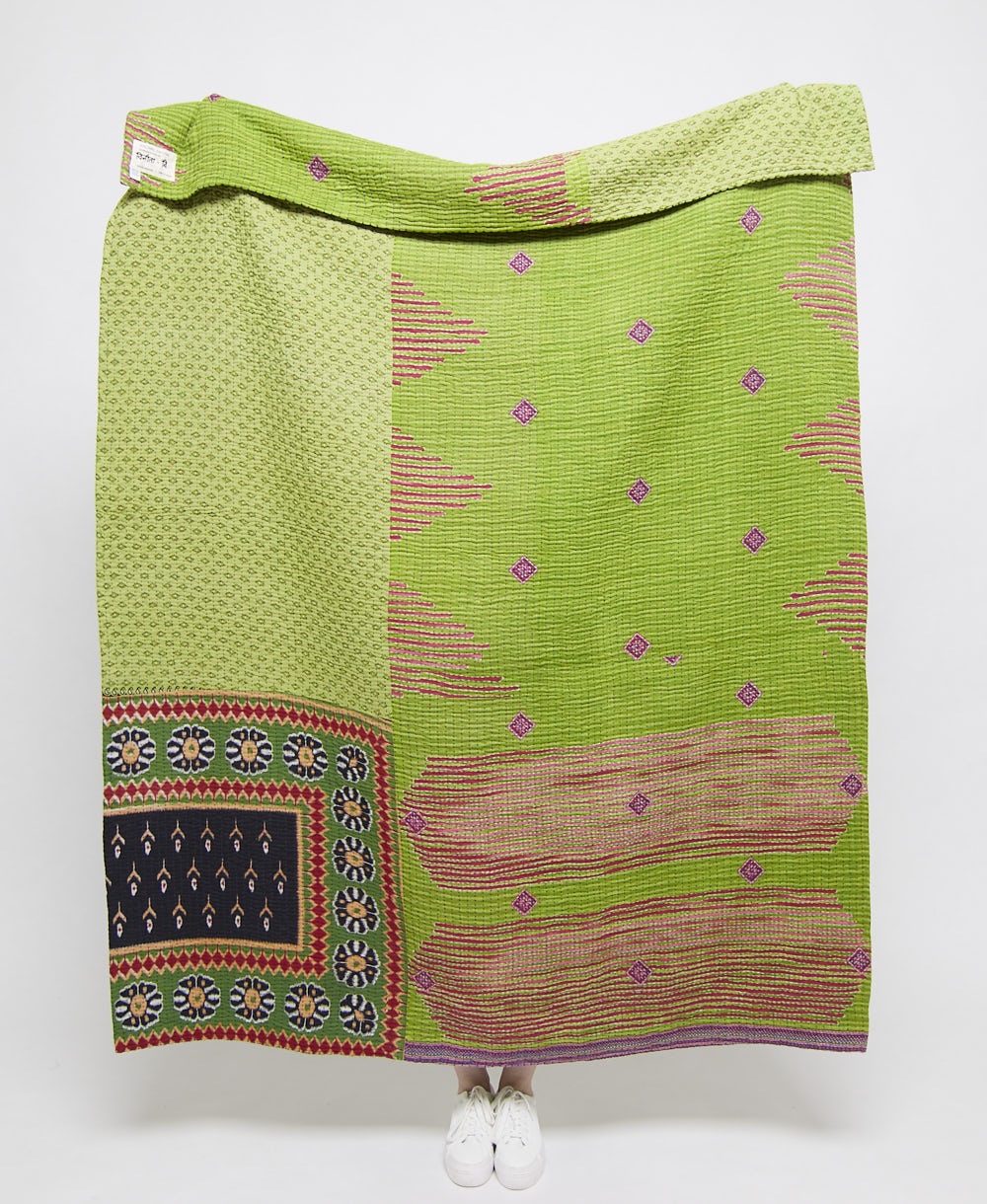 artisan made kantha quilt throw  