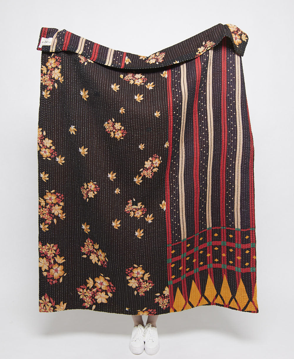 artisan made kantha quilt throw  