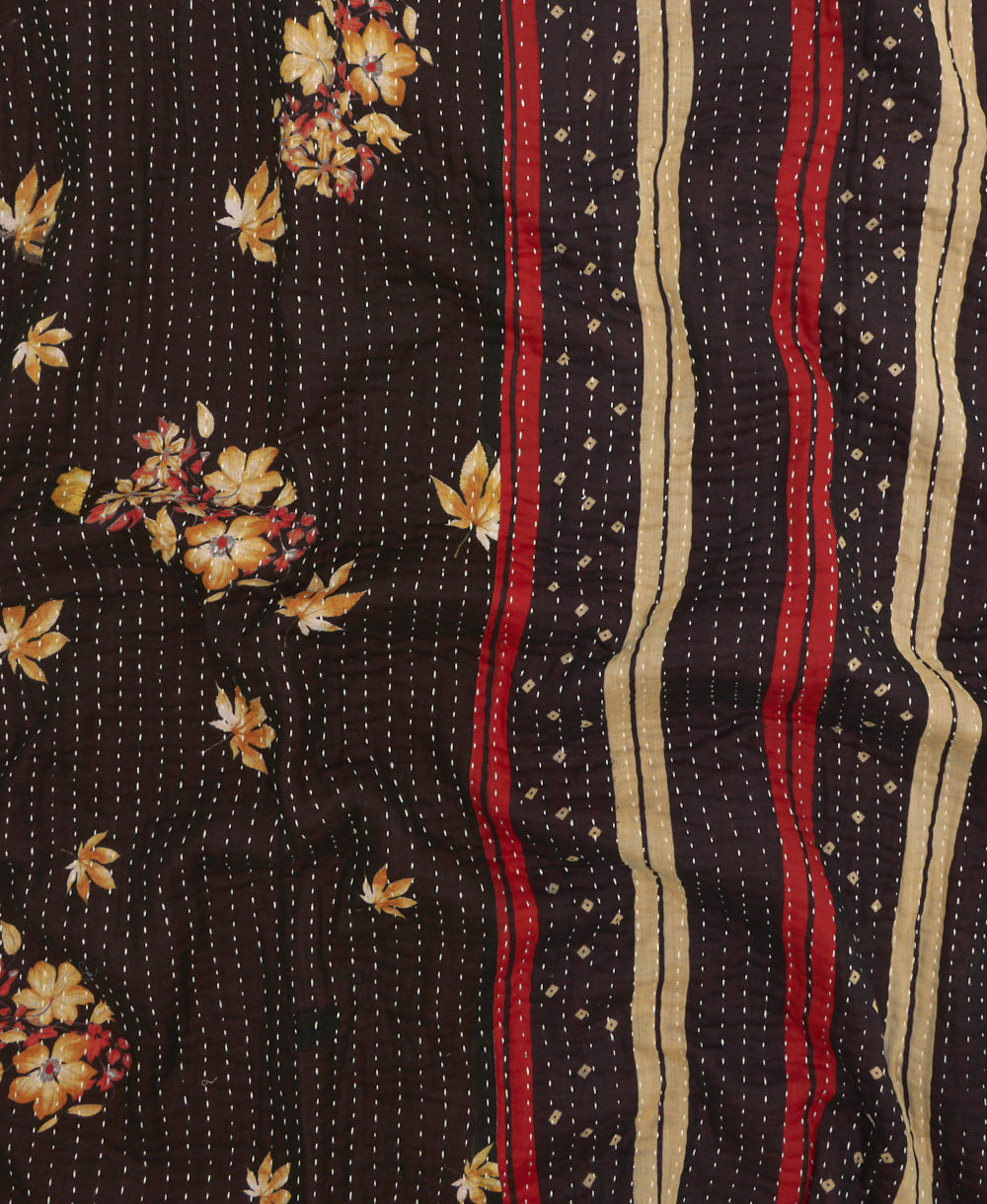 kantha quilt throw made of recycled vintage saris