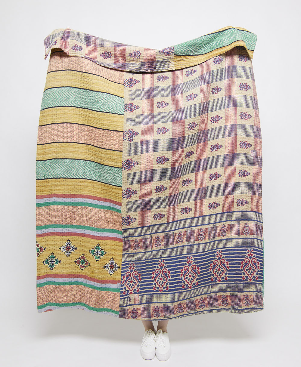 artisan made kantha quilt throw  