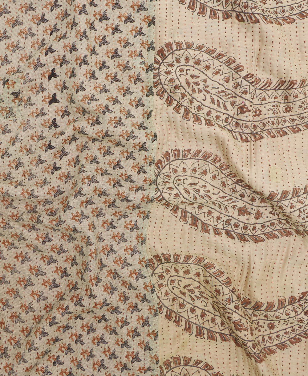 kantha quilt throw made of recycled vintage saris