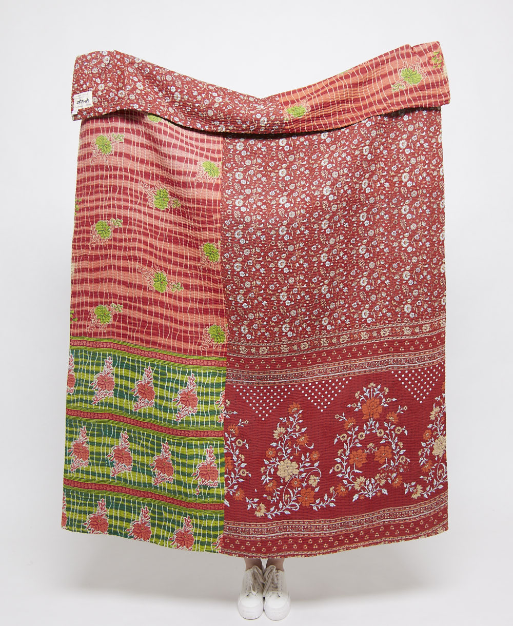 artisan made kantha quilt throw  