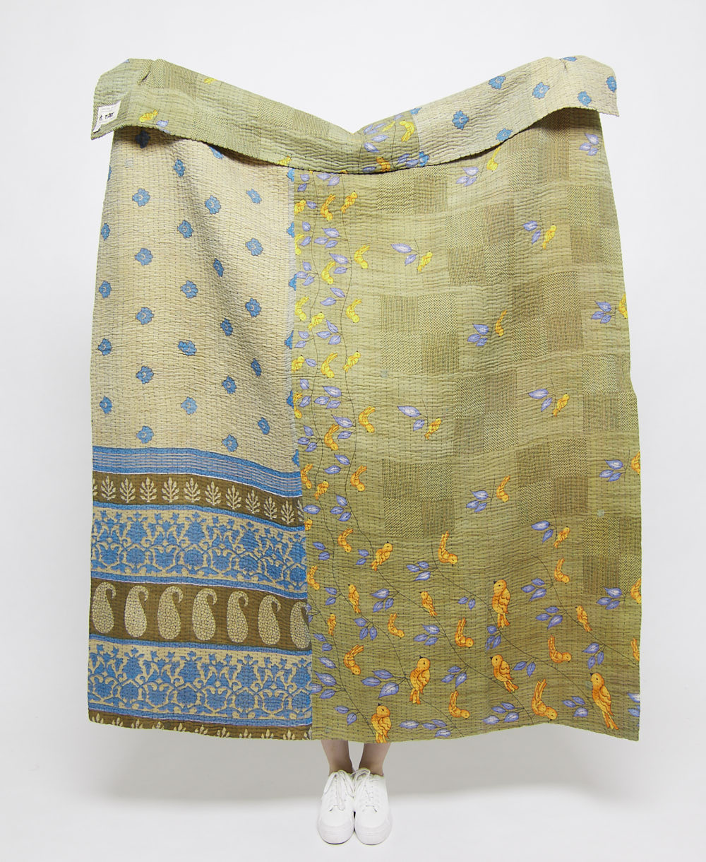 artisan made kantha quilt throw  