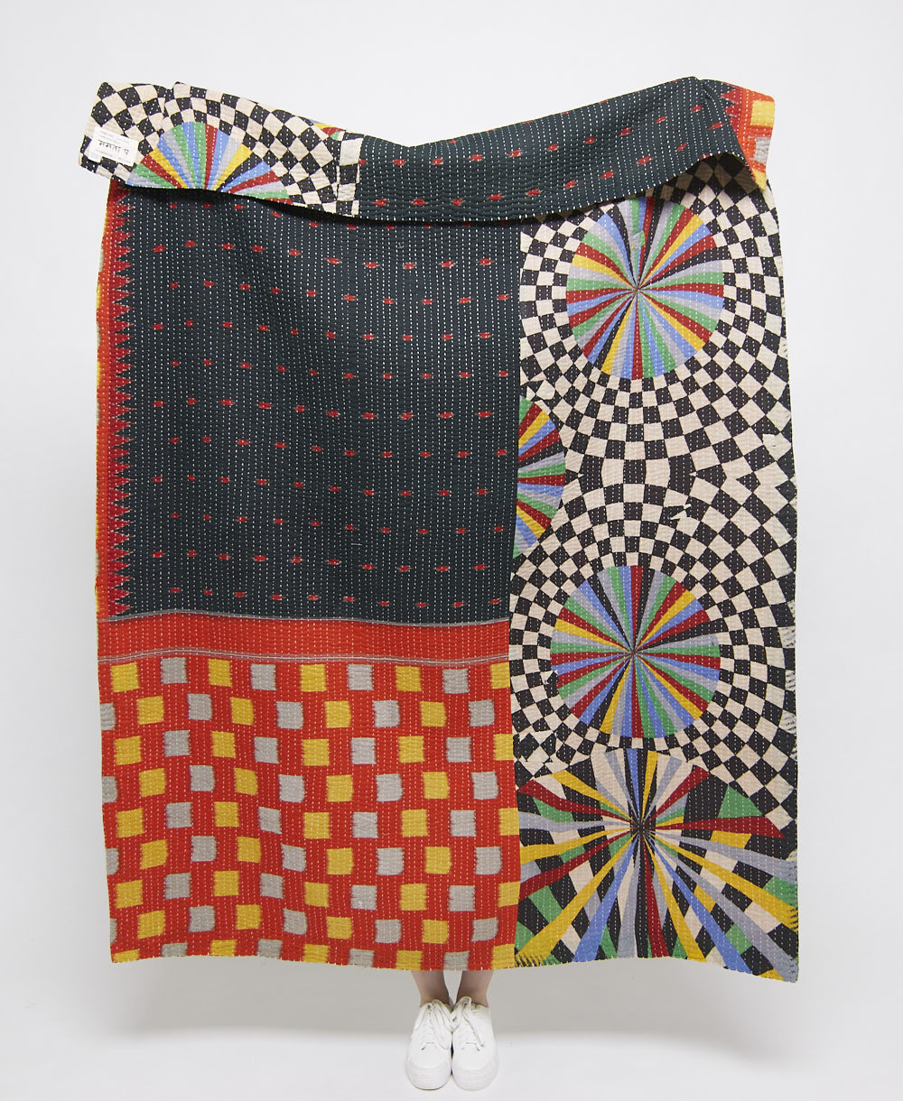 artisan made kantha quilt throw  
