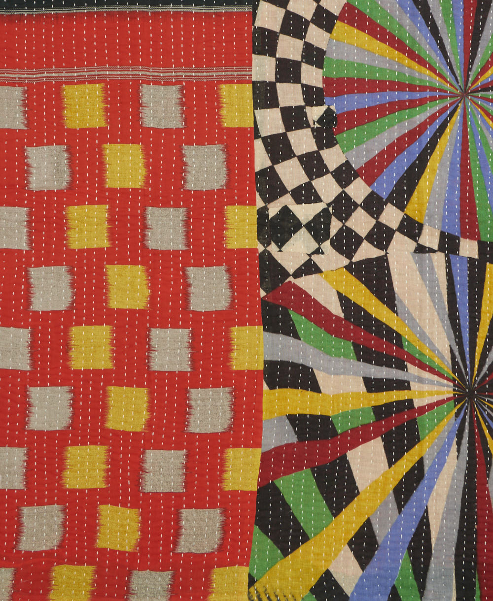 kantha quilt throw made of recycled vintage saris