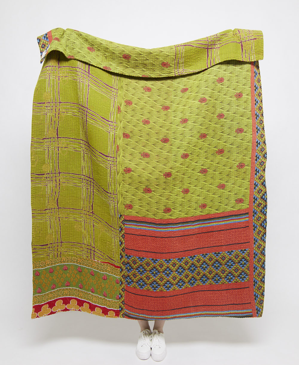 artisan made kantha quilt throw  