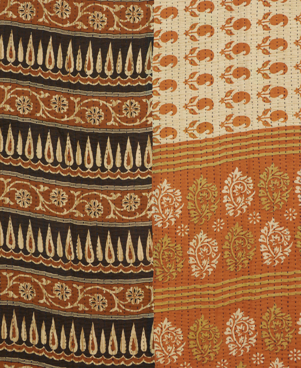 kantha quilt throw made of recycled vintage saris