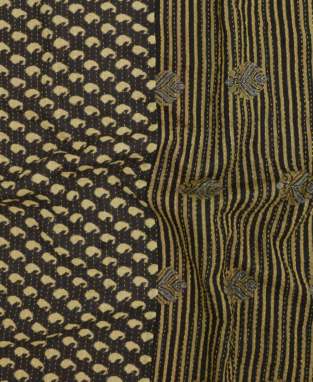 kantha quilt throw made of recycled vintage saris