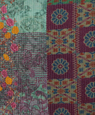 kantha quilt throw made of recycled vintage saris