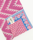 kantha quilt throw featuring traditional kantha hand stitching